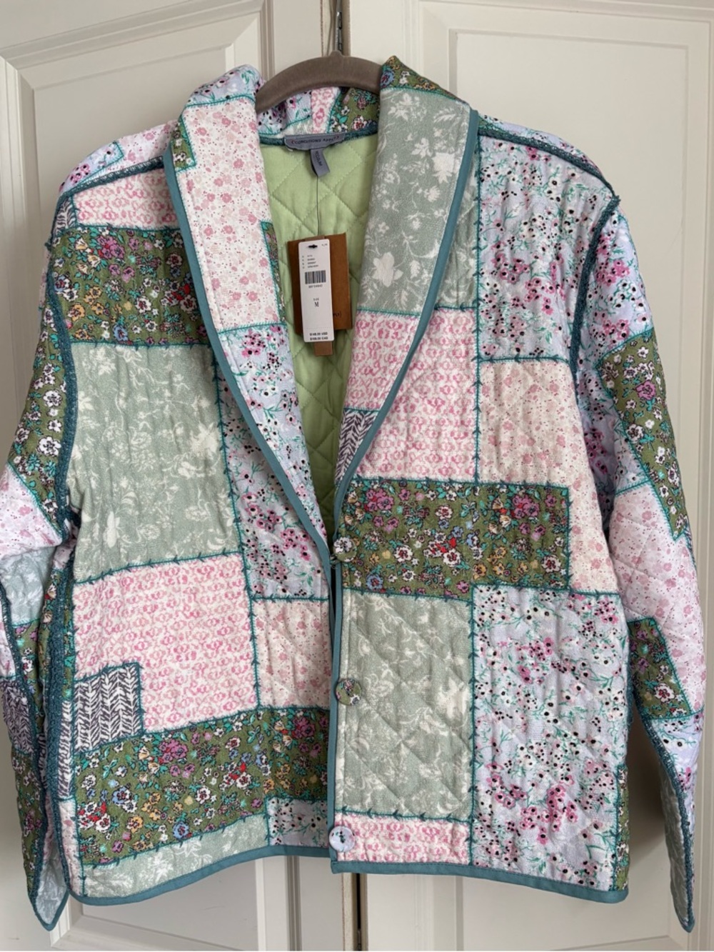 Conditions Apply Quilted Patchwork Jacket - Pastel Multicolor